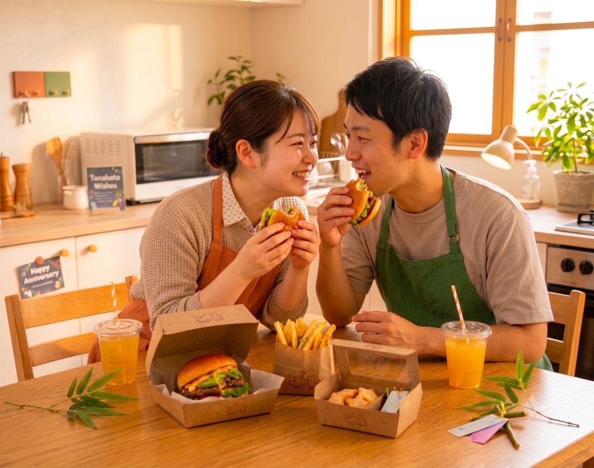 休日のブランチを楽しむふたり
